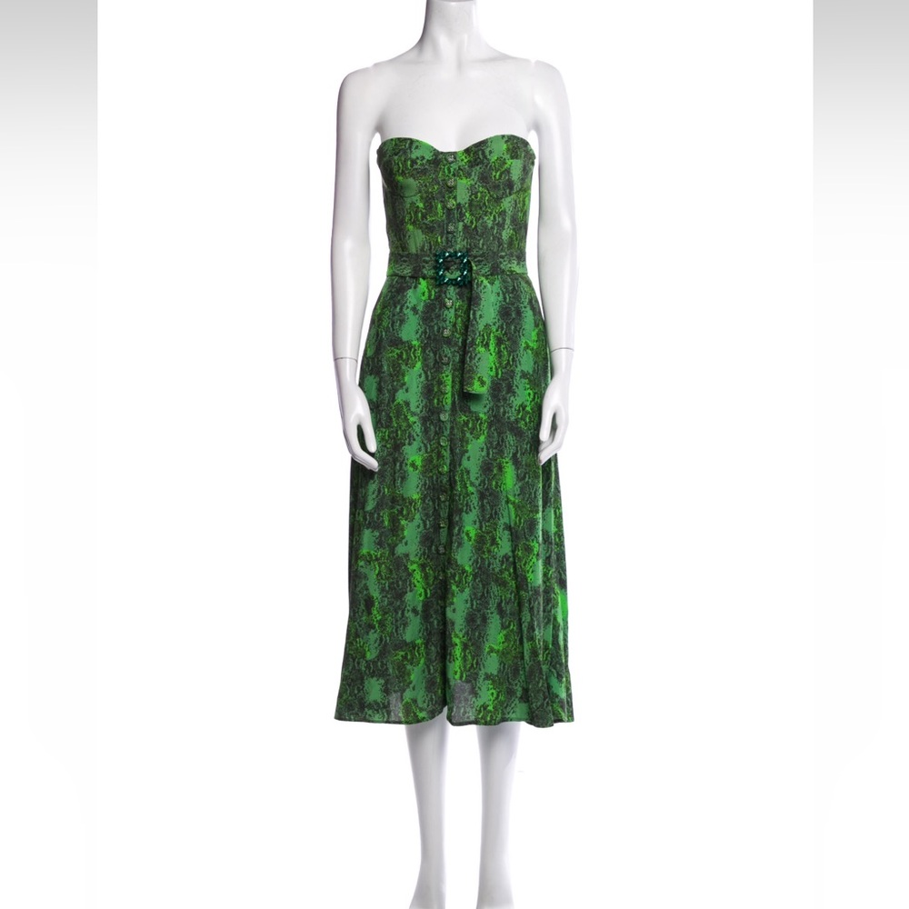 ROTATE Birger Christensen - Green Midi Dress Size M | US6 | DK36